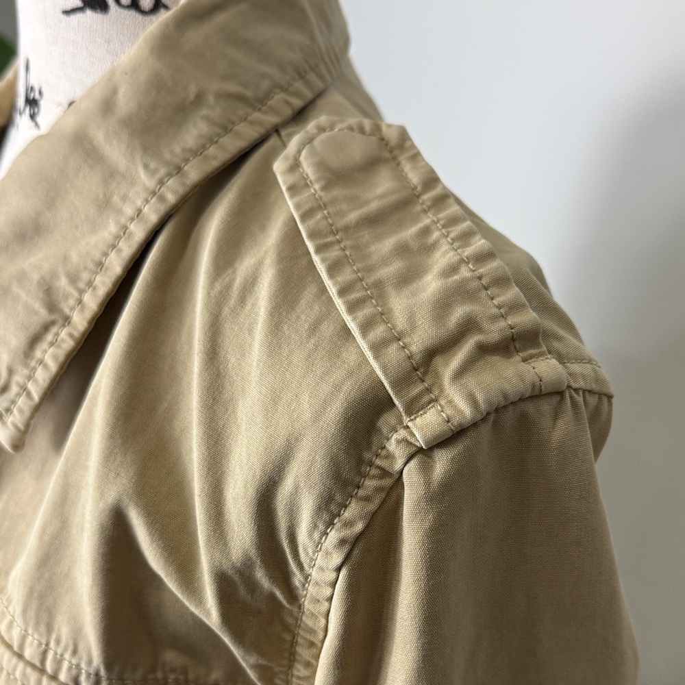GAP Barn Jacket Tan with Drawstring Waist and Pockets SZ M Fall - Picture 6 of 10